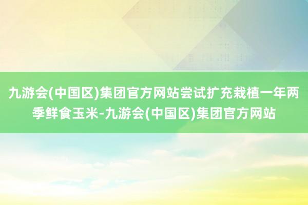九游会(中国区)集团官方网站尝试扩充栽植一年两季鲜食玉米-九游会(中国区)集团官方网站